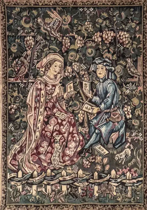 A-527 – Bildteppich im Stil mittelalterlicher Wandbehänge